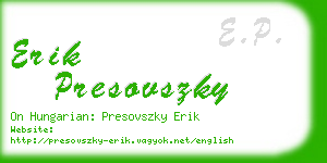 erik presovszky business card